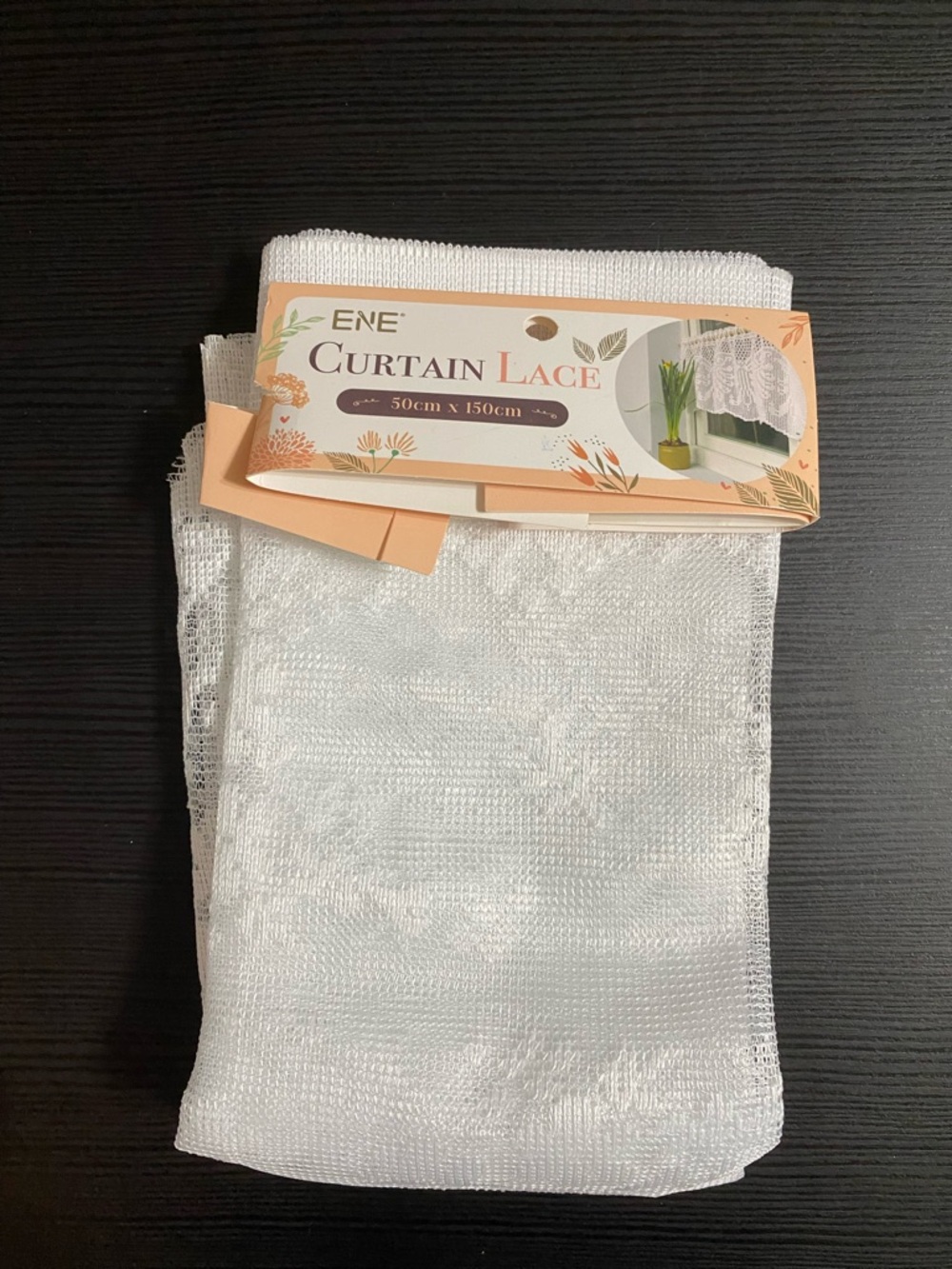 ENE Curtain Lace Sheer Panel in White